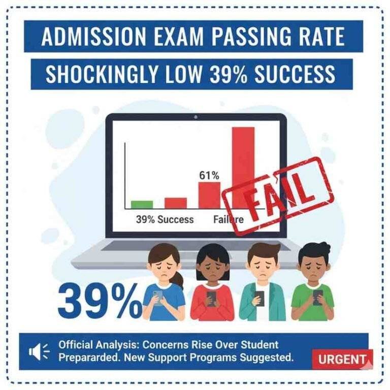 Admission Exam Passing Rate: Shockingly Low 39% Success