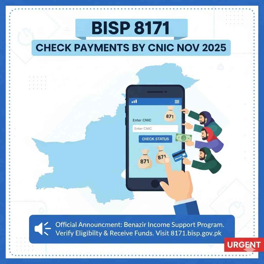 BISP 8171 Check Payments by CNIC Nov 2025