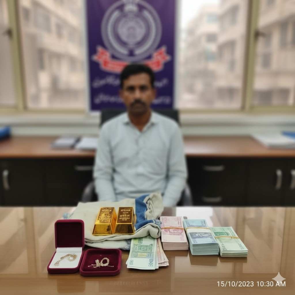 Karachi Police Nab Domestic Worker with Gold Biscuits and Foreign Currency