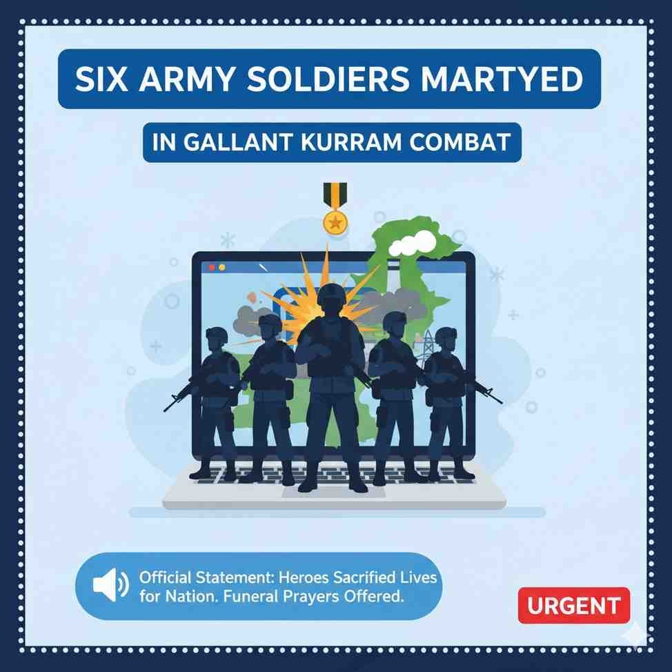 Six Army Soldiers Martyred in Gallant Kurram Combat