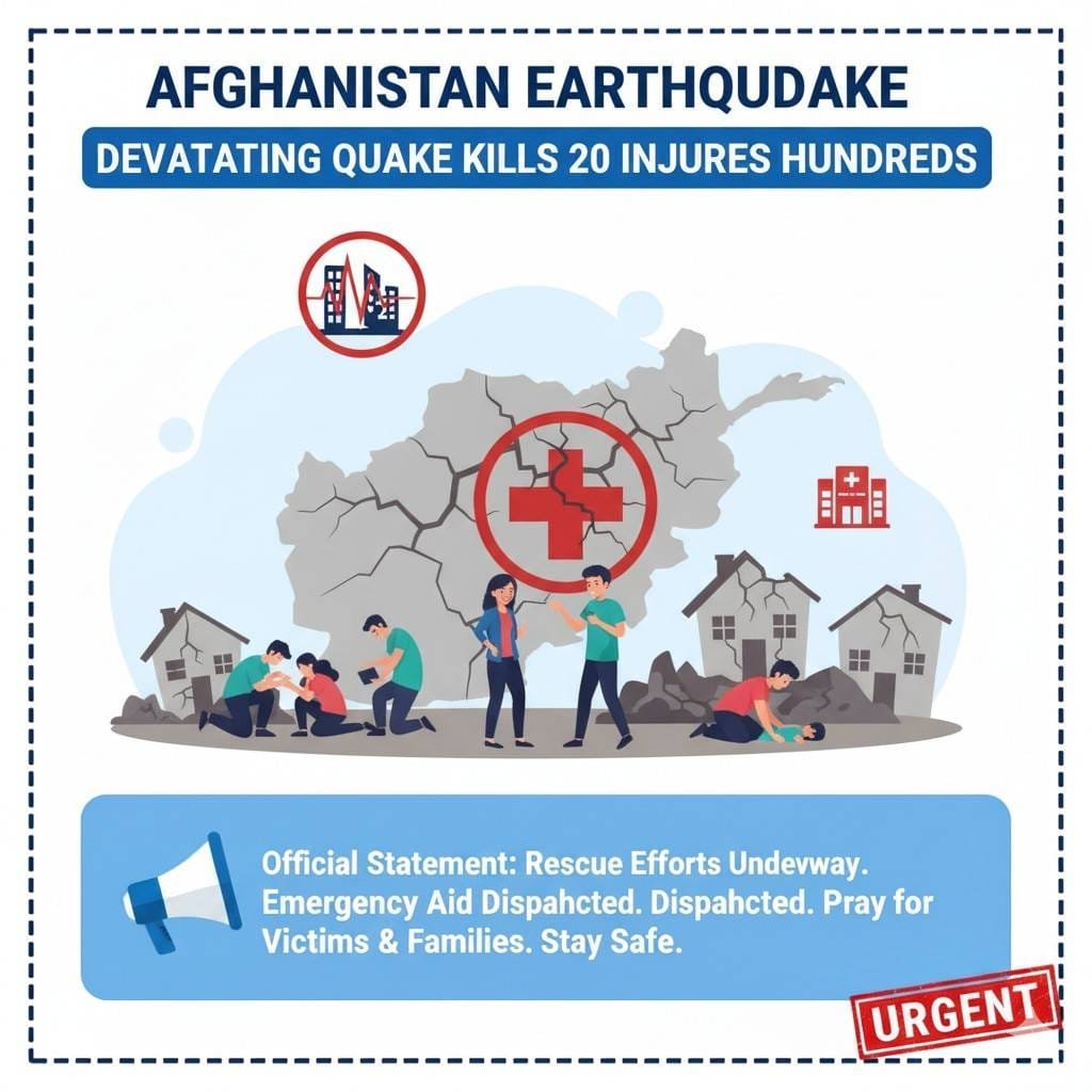 Afghanistan Earthquake: Devastating Quake Kills 20 Injures Hundreds