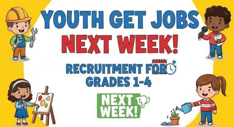 Recruitment for Grades 1-4 Youth Get Jobs Next Week!