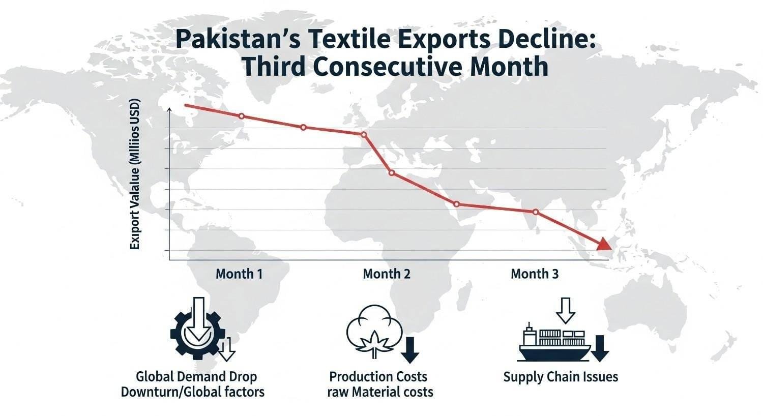 Pakistan’s Textile Exports Decline for the Third Consecutive Month
