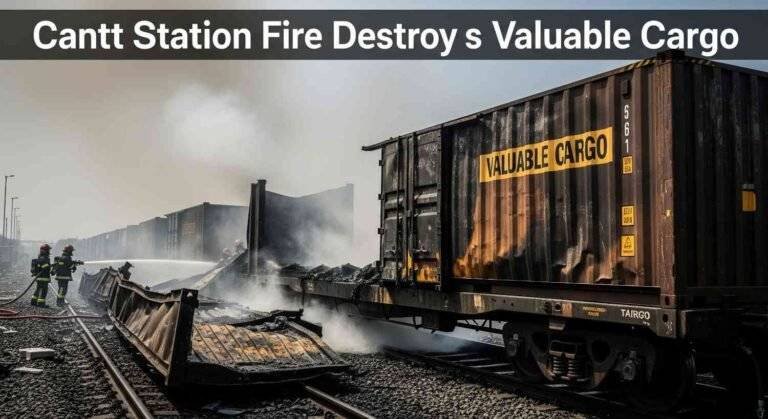 Cantt Station Fire Destroys Valuable Cargo
