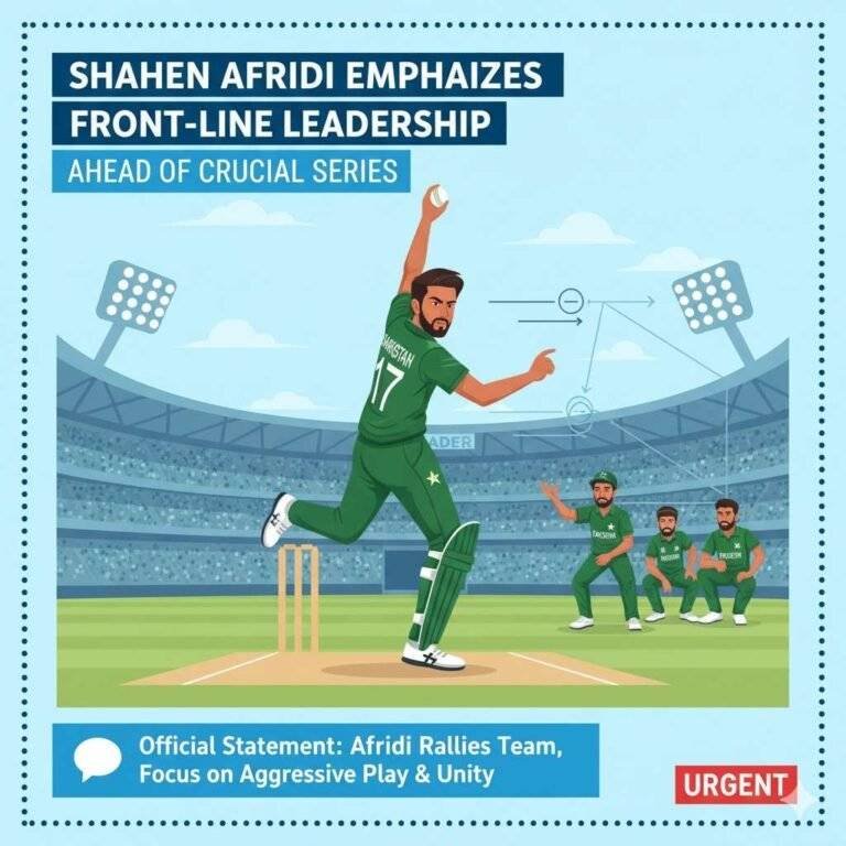 Shaheen Afridi Emphasizes Front-Line Leadership Ahead of Crucial Series