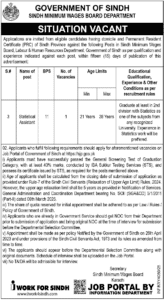 Sindh Minimum Wages Board Jobs 2025: Urgent Hiring Karachi