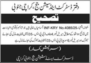 District & Session Judge Karachi Jobs 2025: Urgent Openings