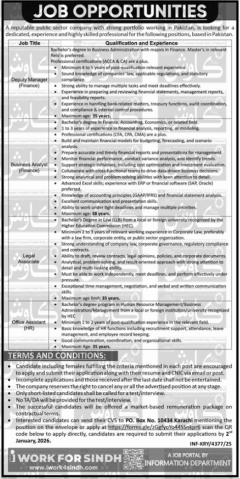Public Sector Jobs: Urgent Karachi Vacancies 2026