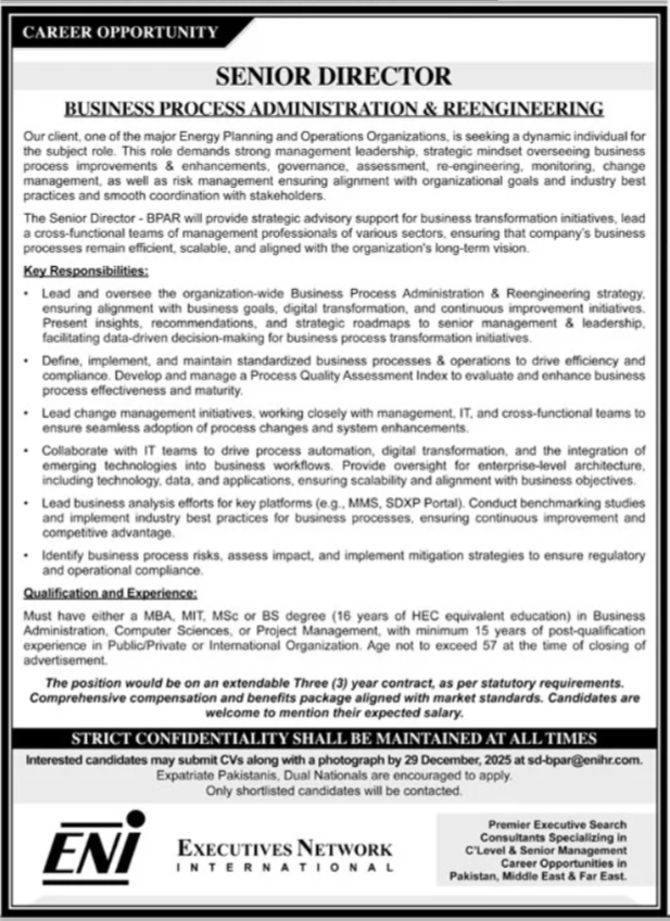 Director Jobs Karachi: Latest By Execs Network International 2025