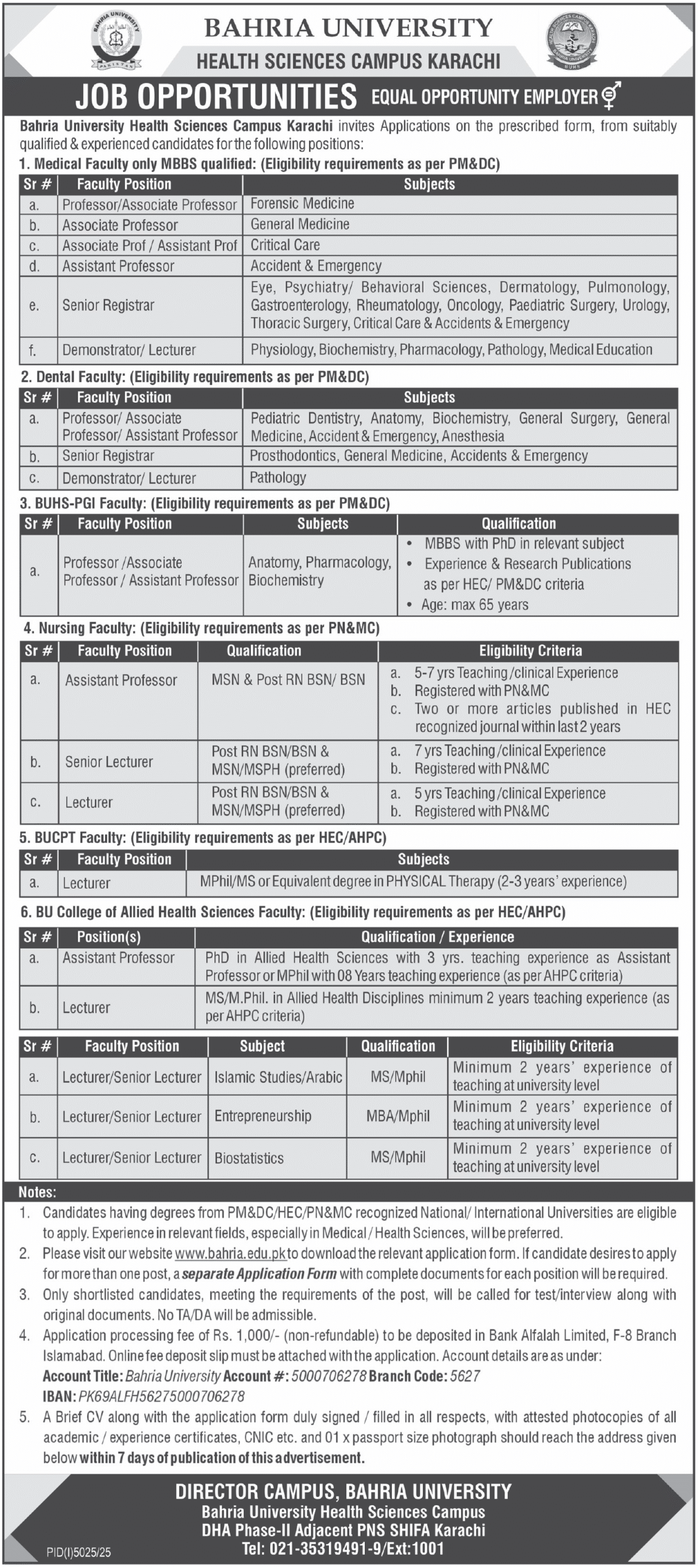 Bahria University Karachi Jobs: Must-Have Education Posts