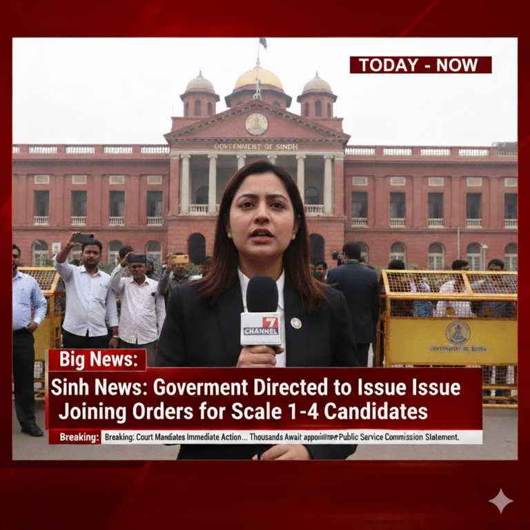 Big News Sindh Government Directed to Issue Joining Orders for Scale 1–4 Candidates