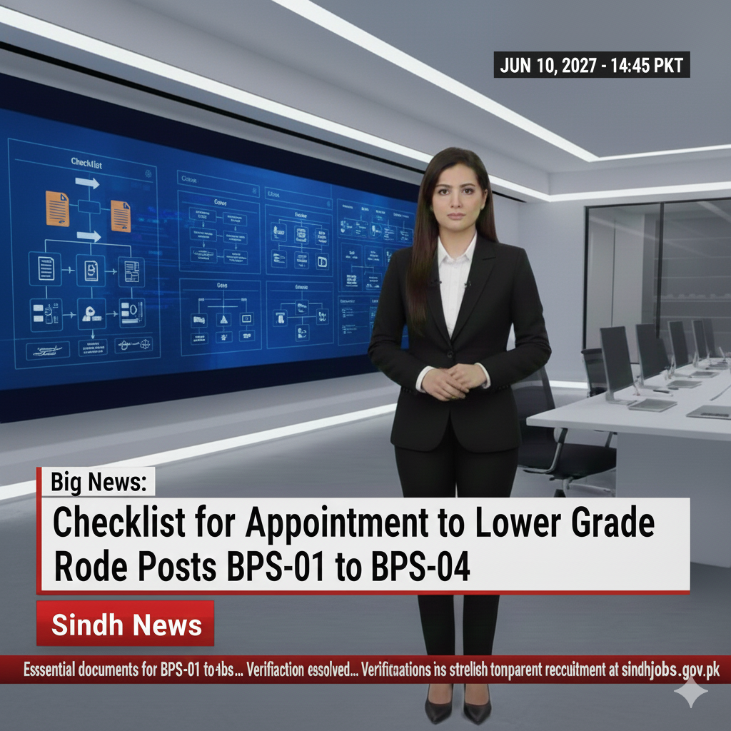 Checklist for Appointment to Lower Grade Posts BPS-01 to BPS-04