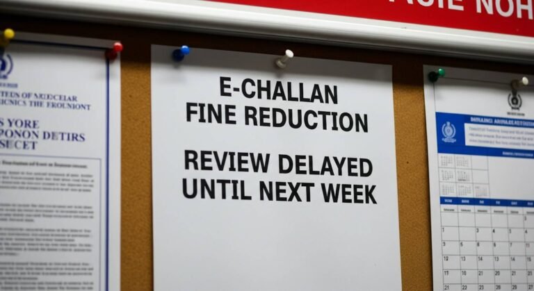 E-challan Fine Reduction Review Delayed Until Next Week