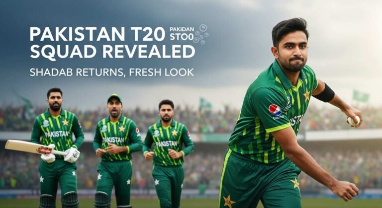 Pakistan T20 Squad Revealed: Shadab Returns, Fresh Look