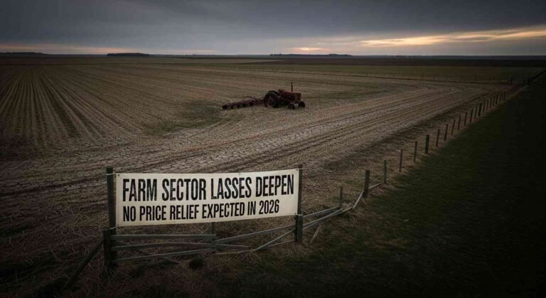 Farm Sector Losses Deepen as No Price Relief Expected in 2026