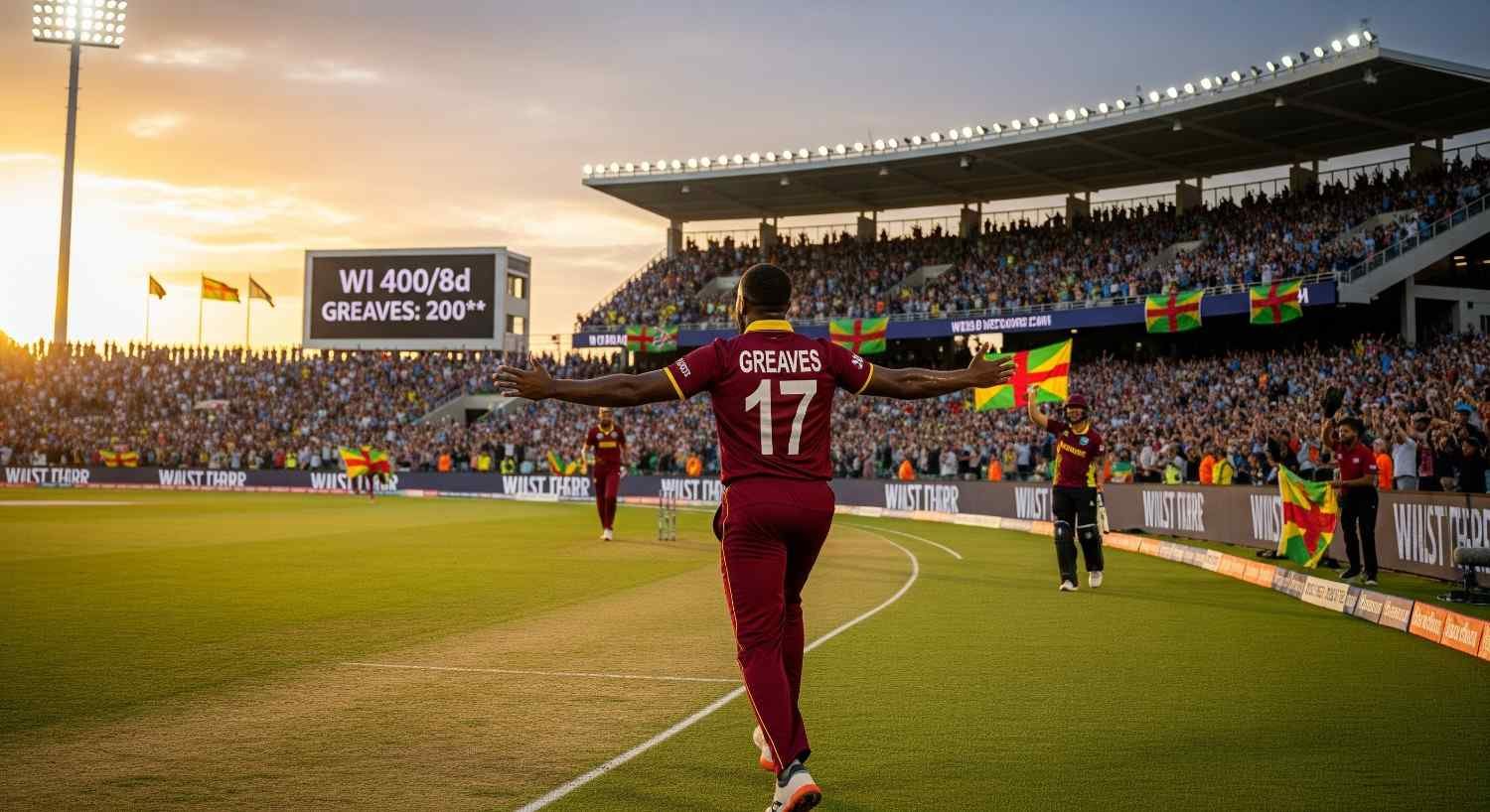 Greaves' Epic Double Hundred Secures Thrilling West Indies Draw