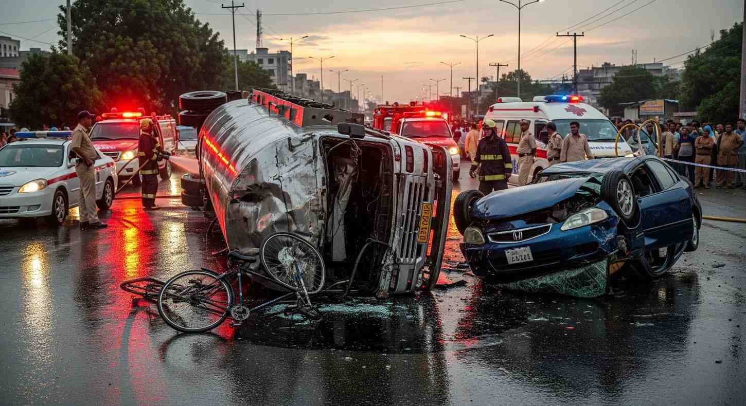Fatal Tanker Crash in Karachi Claims Cyclist’s Life