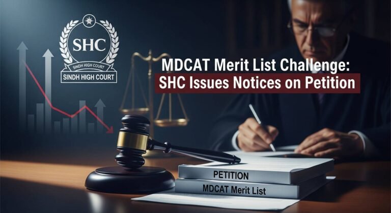 MDCAT Merit List Challenge: SHC Issues Notices on Petition