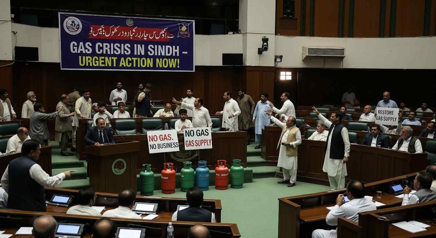 Gas Shortage in Sindh Assembly, Urgent Action Demanded