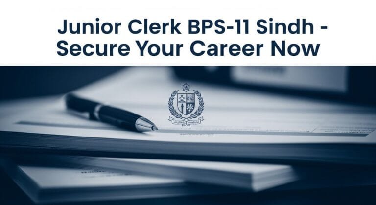 Junior Clerk BPS-11 Sindh - Secure Your Career Now