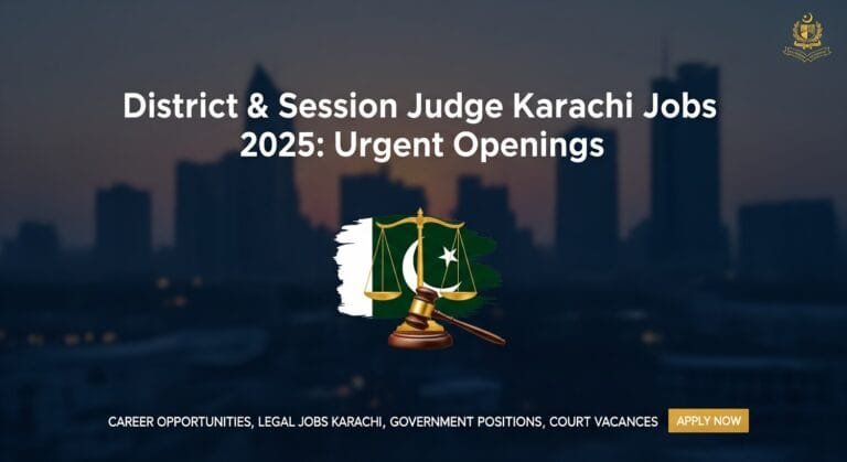 District & Session Judge Karachi Jobs 2025: Urgent Openings