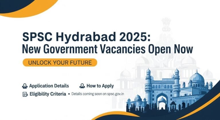 SPSC Hyderabad 2025: New Government Vacancies Open Now