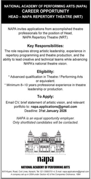 NAPA Management Jobs 2026: Exclusive Karachi Openings