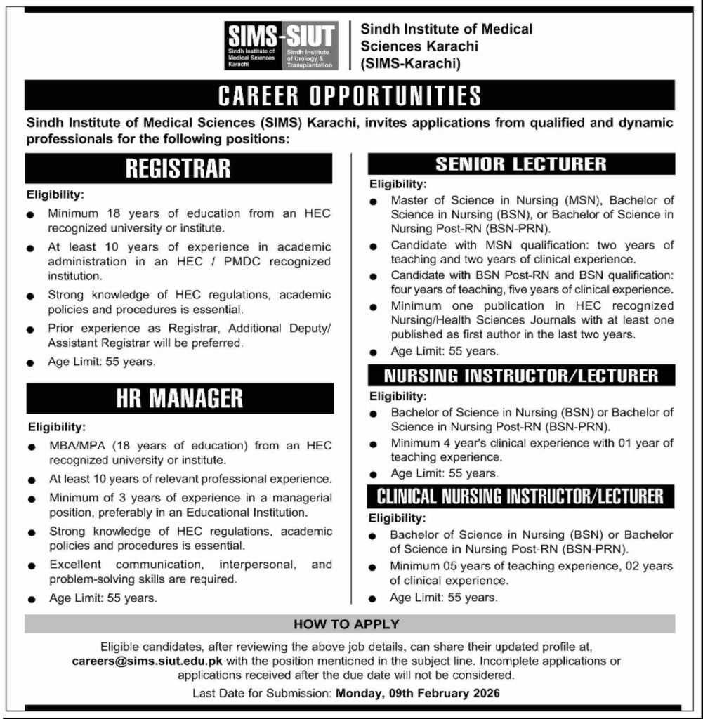 Jobs Karachi: Explore Best Medical Institute Vacancies