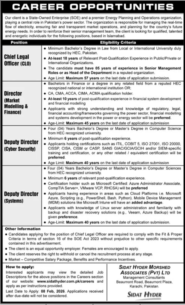 Latest Sidat Hyder Careers 2026: Apply Now