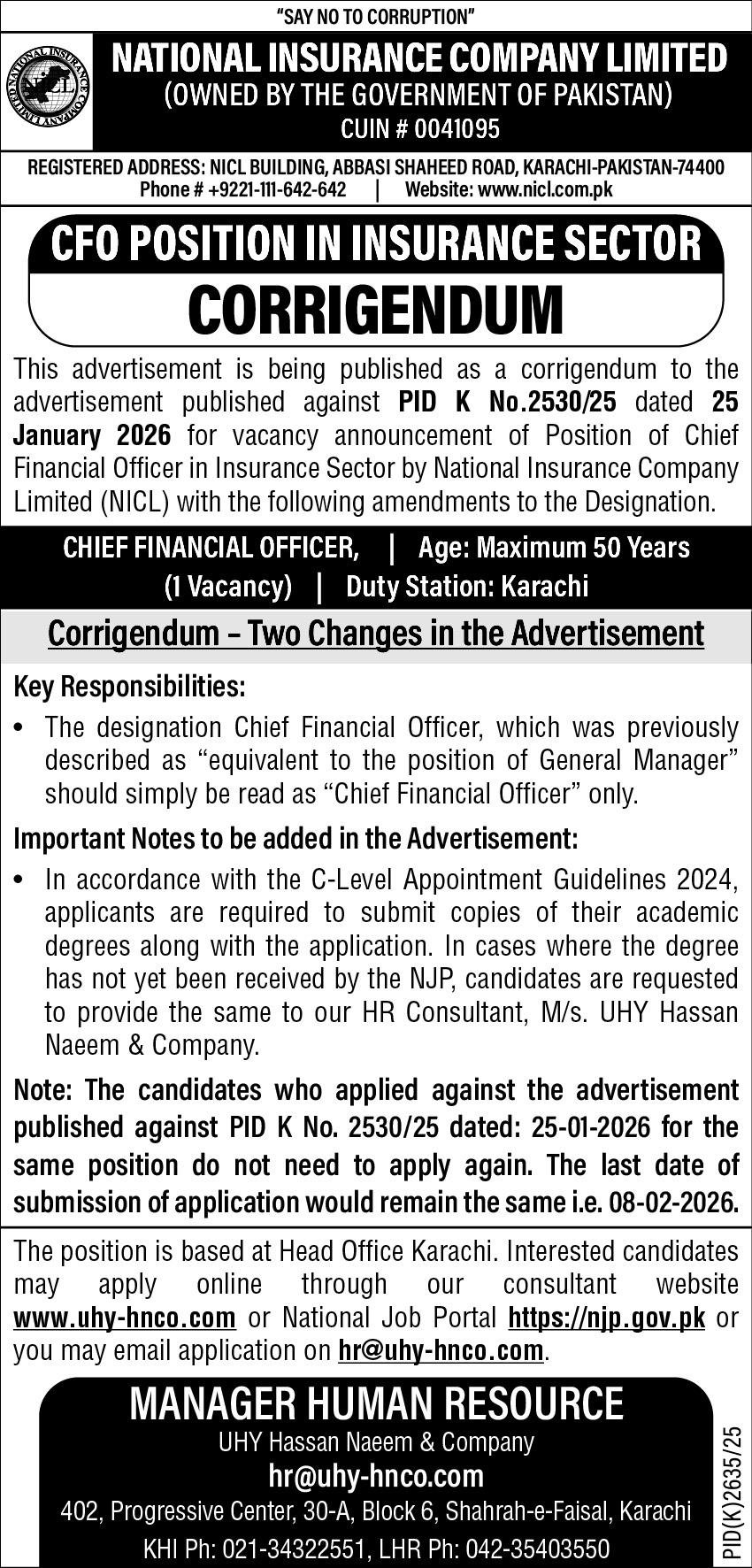 NICL Jobs: Latest Finance Vacancies In Karachi