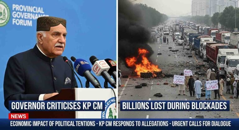 Governor Criticises KP CM; Billions Lost During Blockades