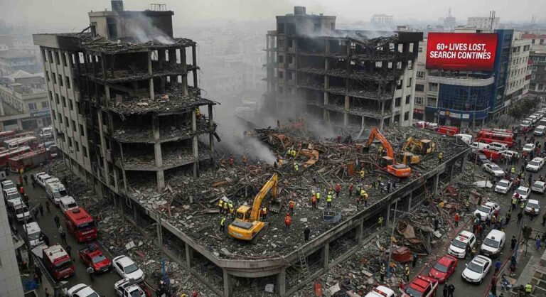 Deadly Gul Plaza Fire Search Continues, 60+ Lives Lost