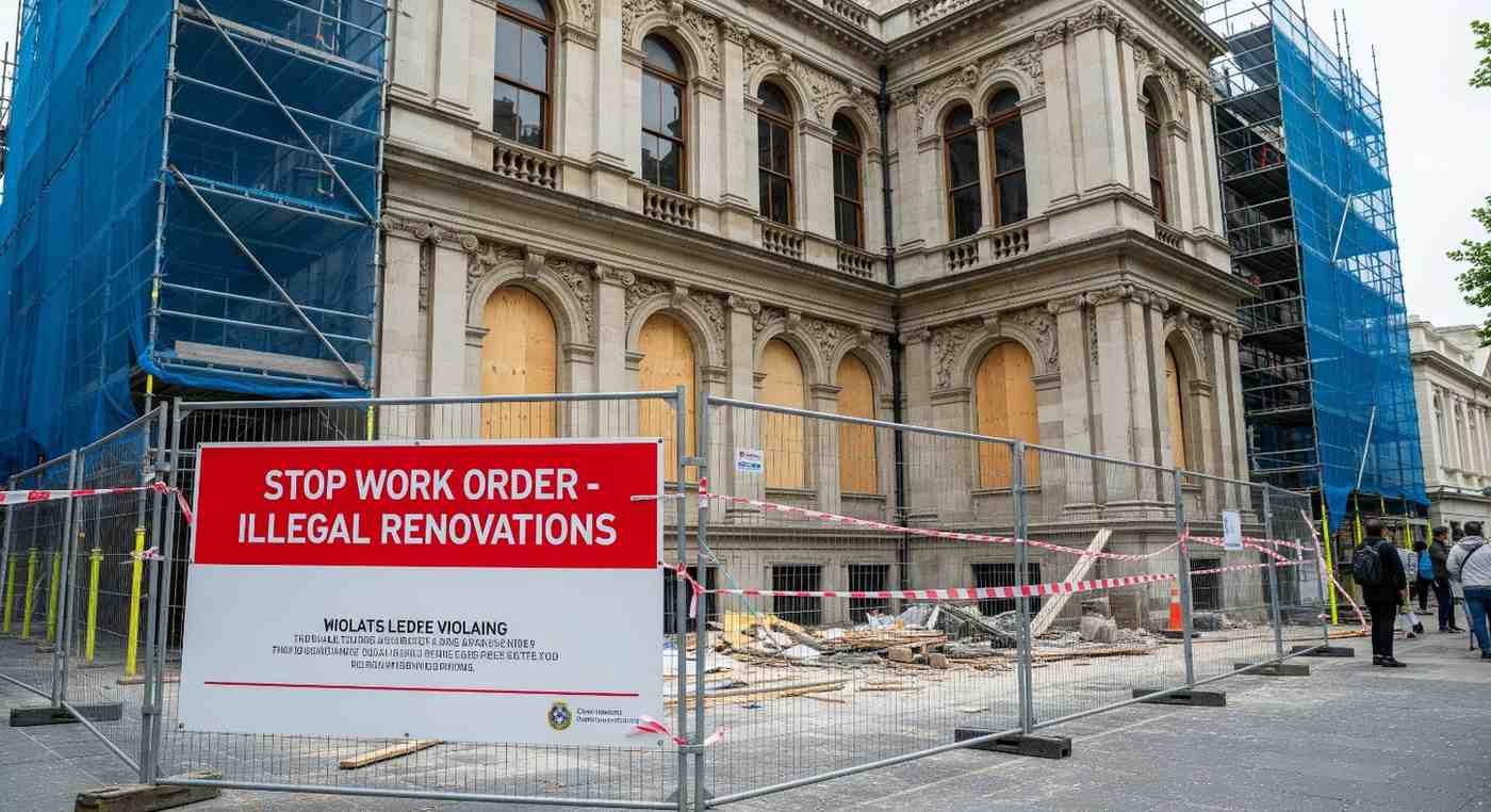 Heritage Building Sealed After Illegal Renovations Ordered