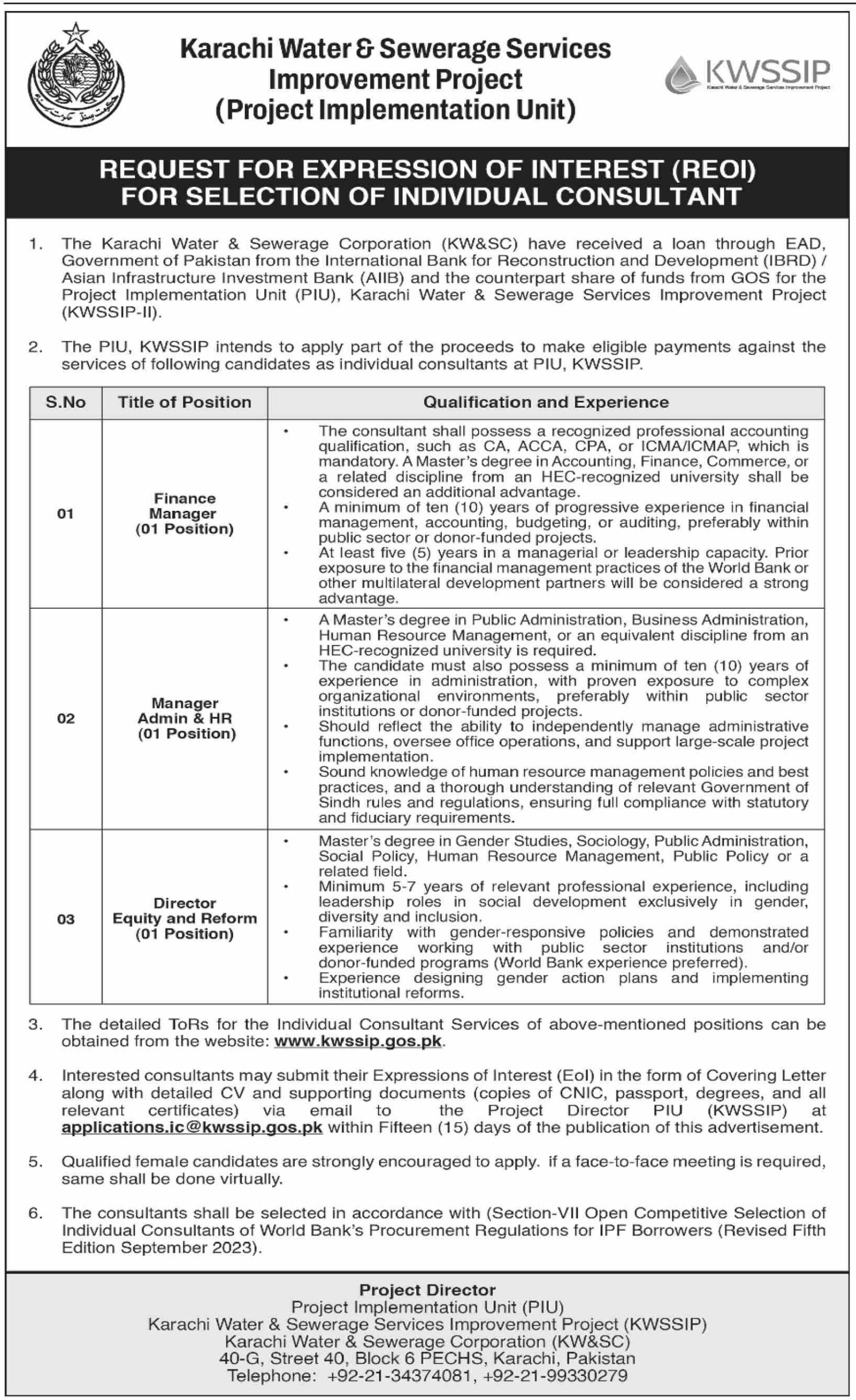 Management Jobs PIU Karachi: Urgent Vacancies 2026 Apply Now