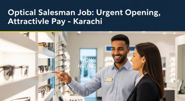Optical Salesman Job: Urgent Opening, Attractive Pay Karachi