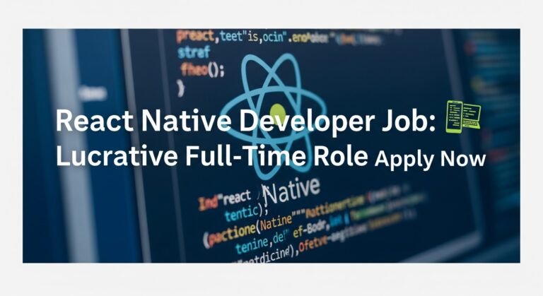 React Native Developer Job: Lucrative Full-Time Role Apply Now
