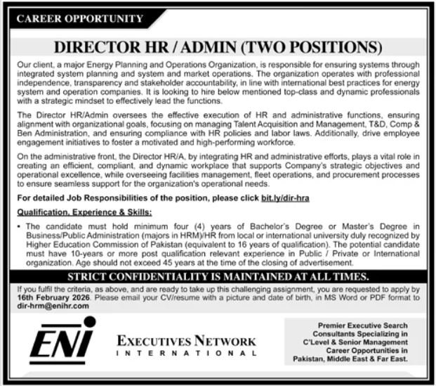ENI Karachi Jobs 2026: Latest Management Posts