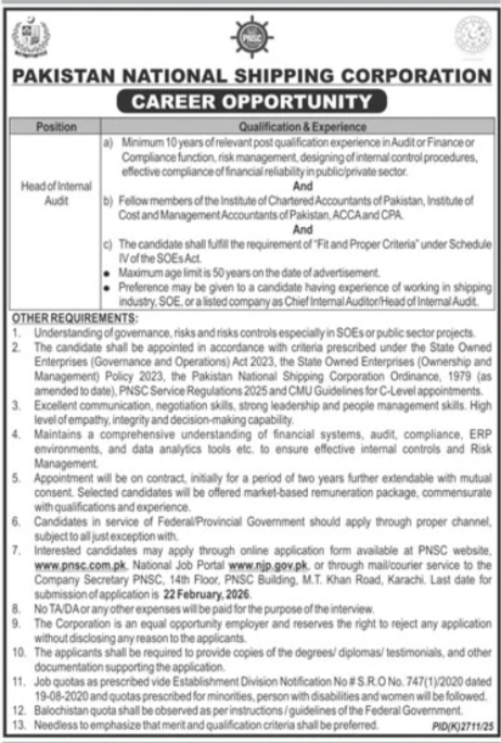 PNSC Jobs Karachi: Secure Your Management Career 2026