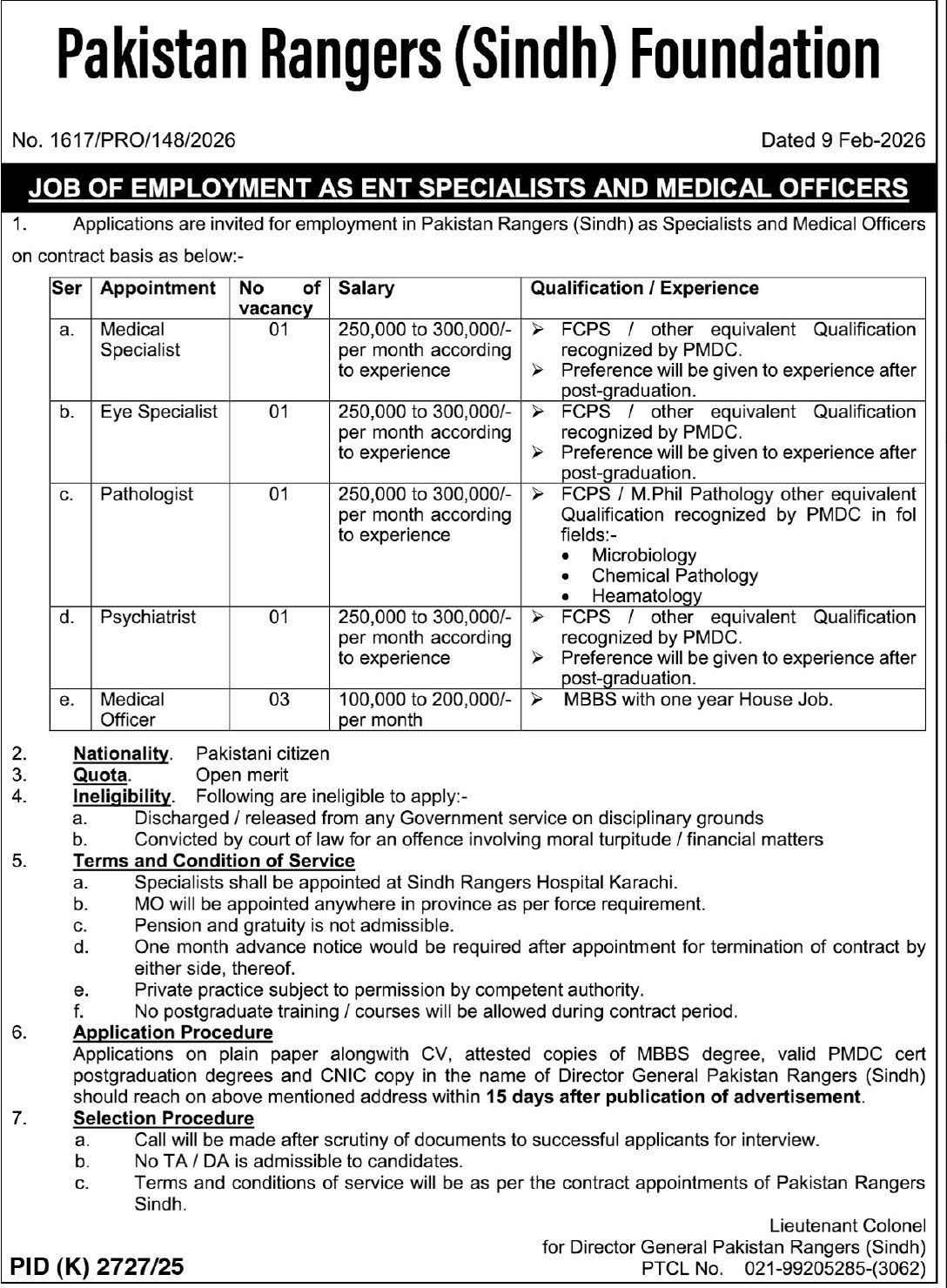Pakistan Rangers Sindh Foundation Jobs 2026: Urgent Openings