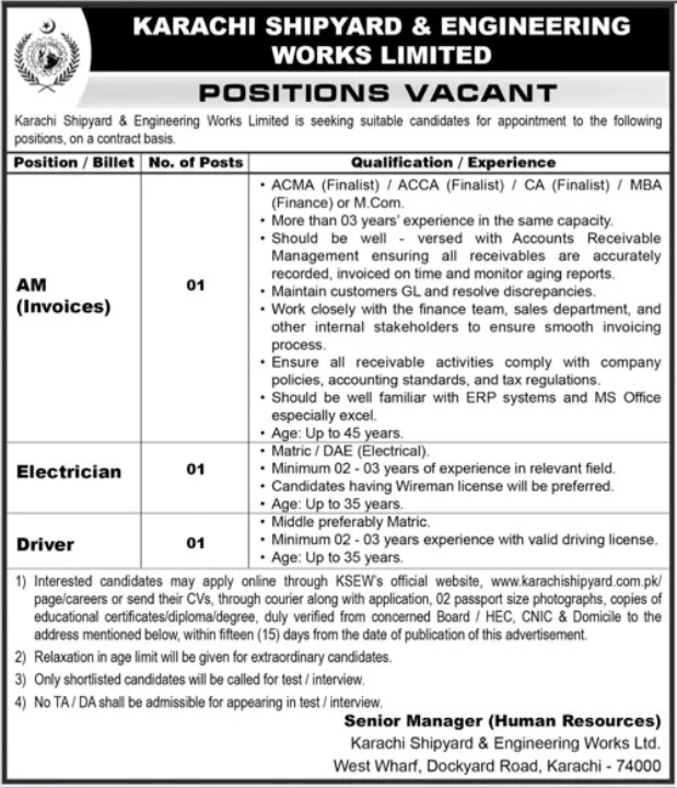 Karachi Shipyard Jobs 2026: Exciting Vacancies