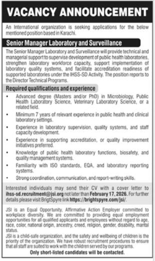 Senior Manager Jobs: Exclusive International Role Karachi