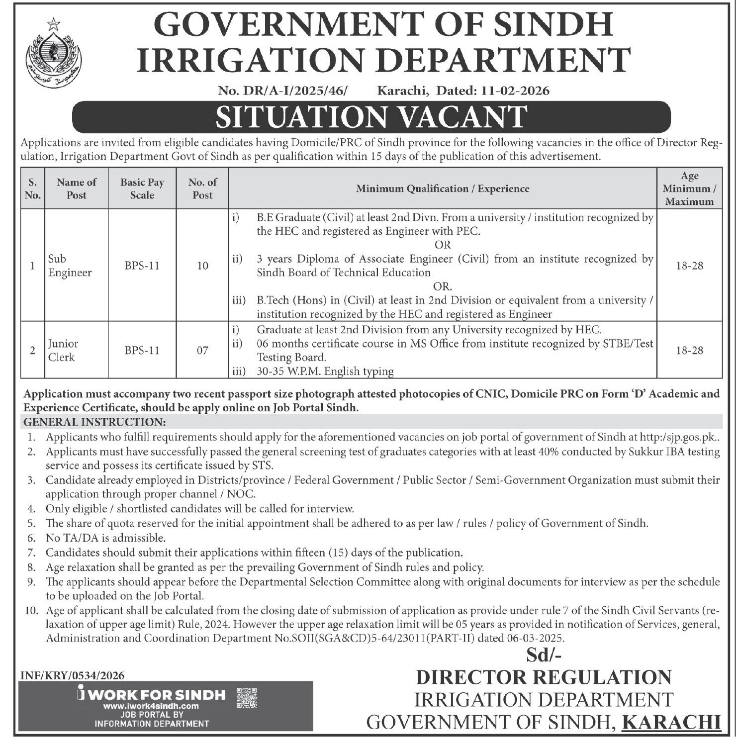 Irrigation Department Jobs 2026 Latest Openings