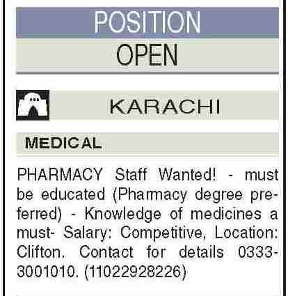 Pharmacy Jobs 2026 Latest Medical Posts Open