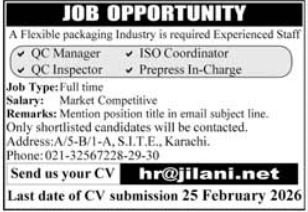 Packaging Industry Jobs 2026 Urgent Hiring