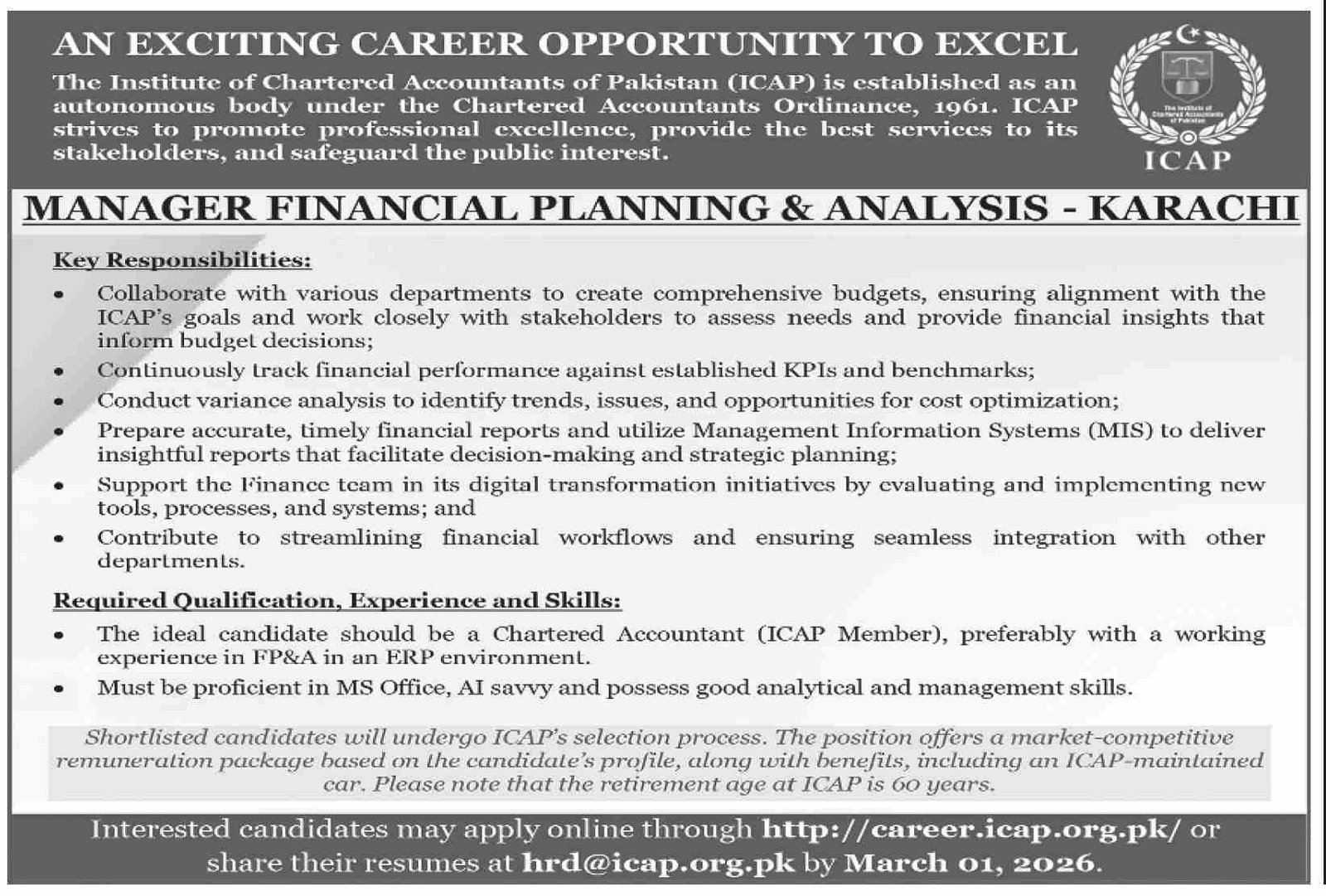 ICAP Jobs 2026 Management Roles, Apply Now