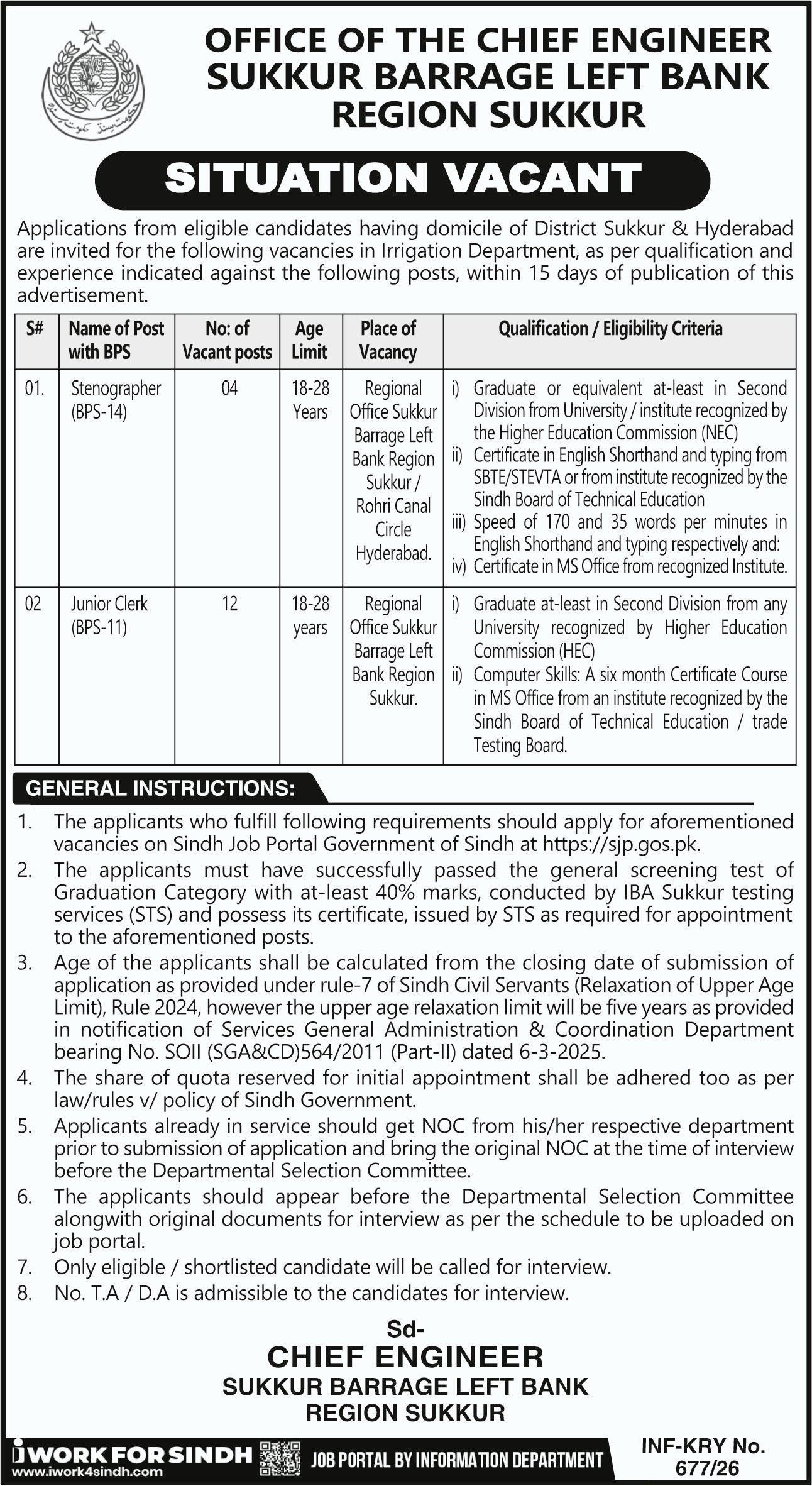 Irrigation Department Jobs Latest Management Roles