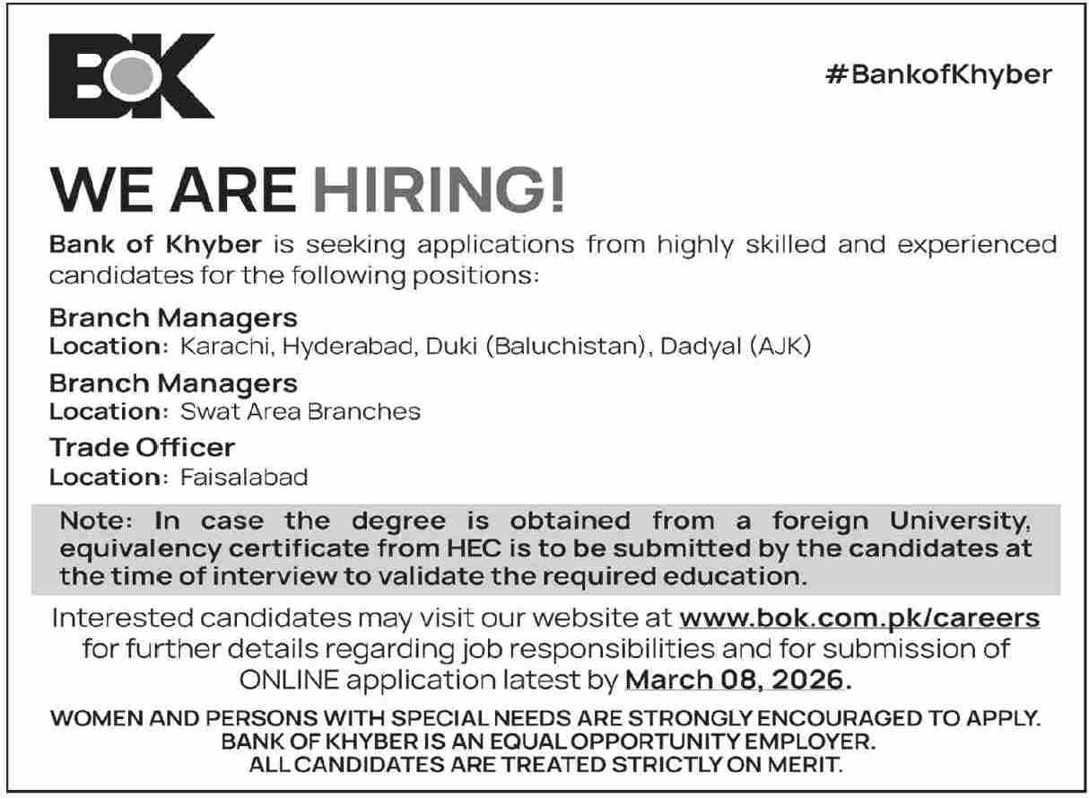 BOK Jobs Top Latest Management Posts Apply now