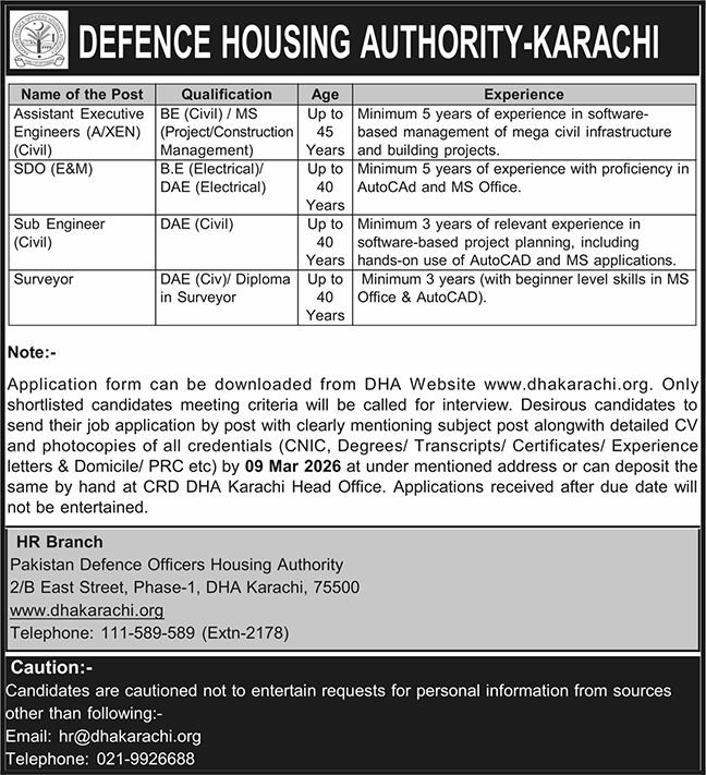 Defence Housing Authority Jobs Vacancies apply now