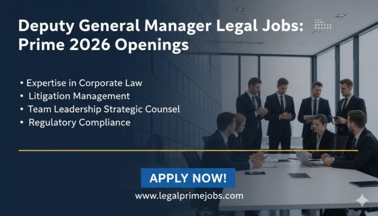 Deputy General Manager Legal Jobs: Prime 2026 Openings