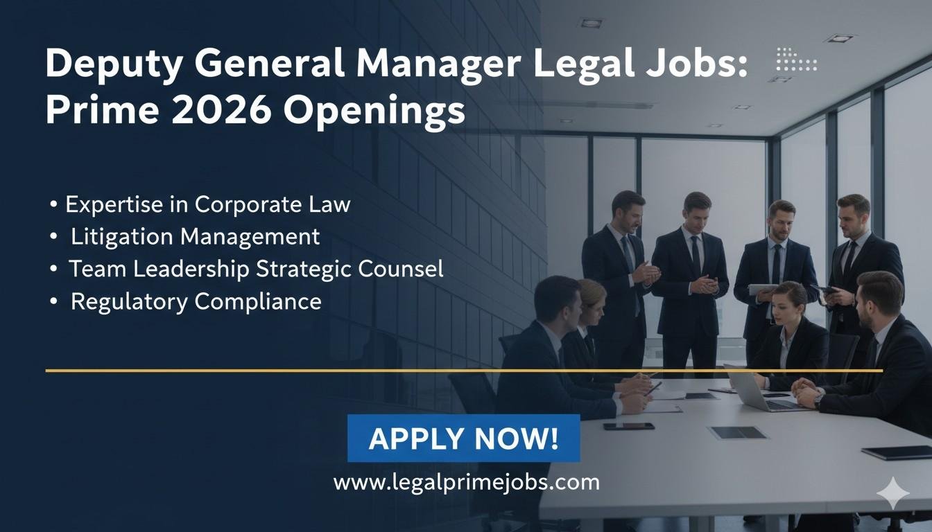 Deputy General Manager Legal Jobs: Prime 2026 Openings